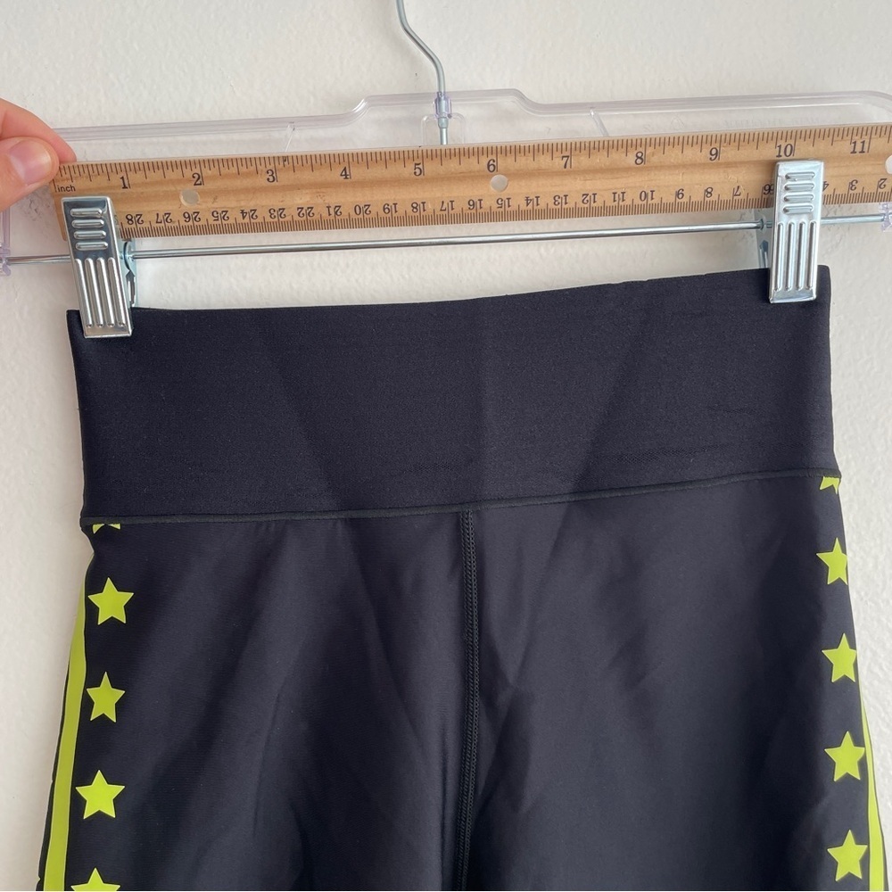 Ultracor Barrys Neon Stars Flash Nero High Rise Biker Shorts Bike Cycling Yoga - Picture 7 of 11